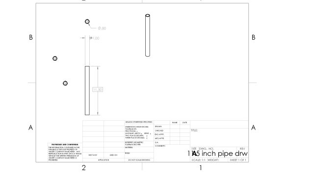 11.5 inch pipe drw